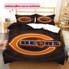 Chicago Bears Pattern Bedding Quilt Set  Home Decoration  Gift (1 * duvet cover + 2 * pillowcase  without core)