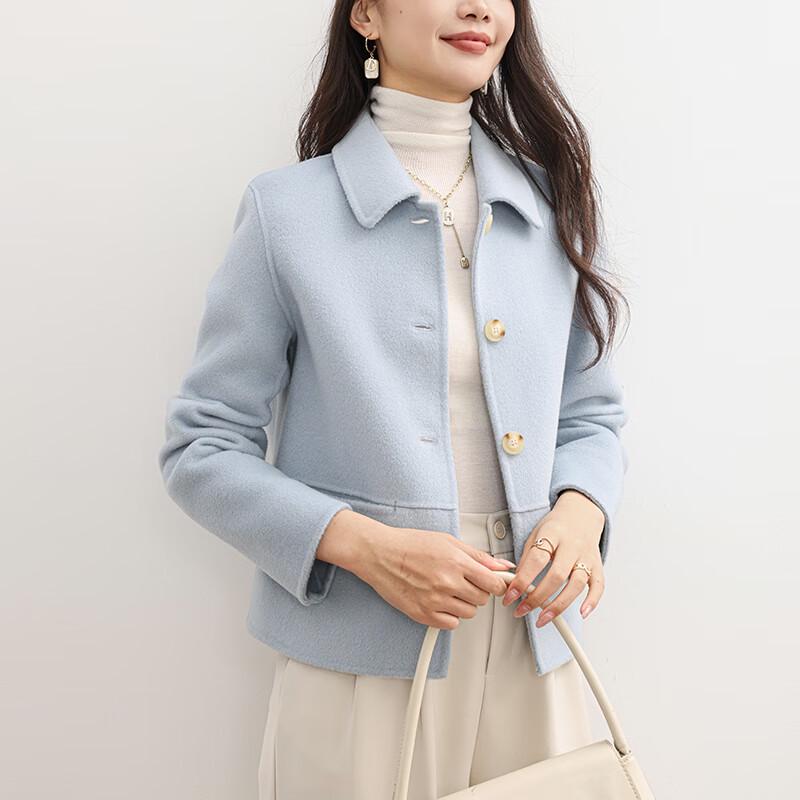 Fanzhen Women's 100% Wool Short Overcoat