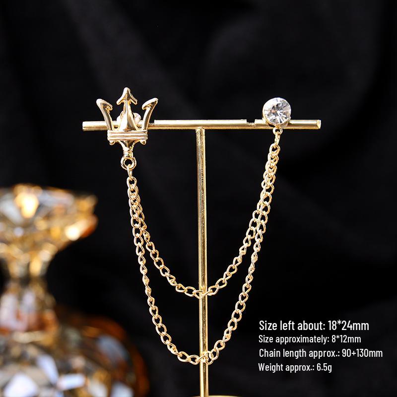 Baroque Rhinestone Pearl Corsage Necklace Brooch - Retro British Court Suit Accessory