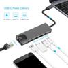 Portable 5/8 In 1 Type C Adapter with 4K USB HDMI2.0 Output and Gigabit Ethernet for Laptops and Gaming Consoles