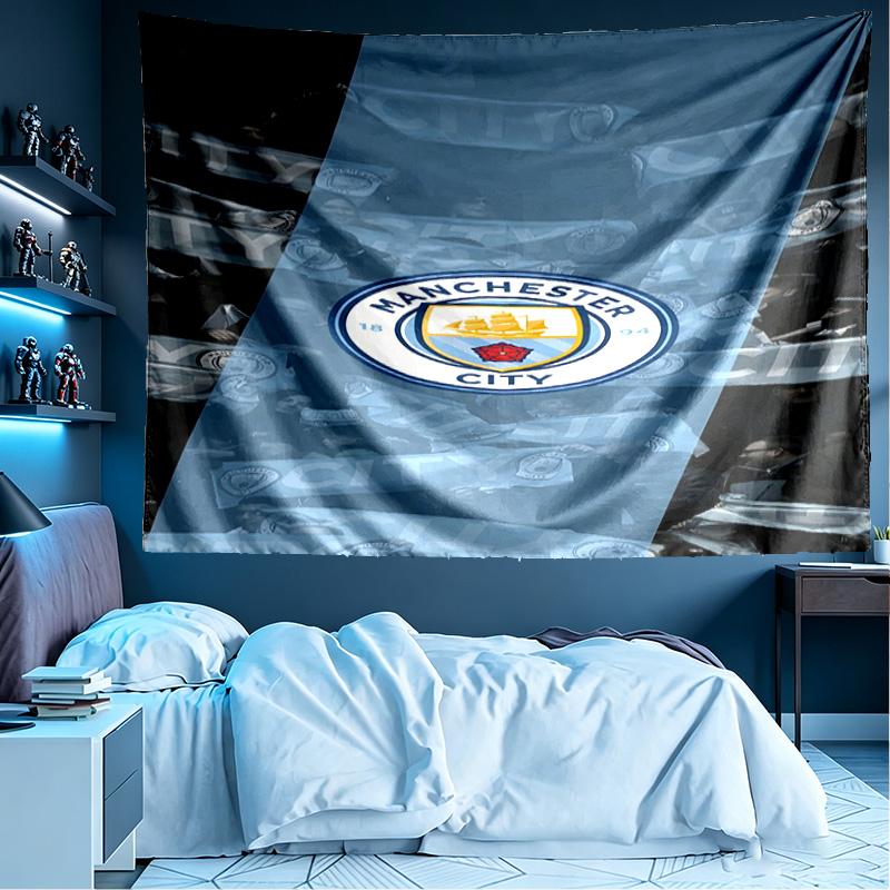 Football team City FC Print Tapestry, Lightweight Wall Hanging, for Bedroom, Dorm, Living Room, Home Art Decor - Birthday Christmas Gift for Friends