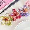 Women Hair Claw Candy Color Flower Shape Hair Clip Elegant Anti-slip Hair Fixing Back Head Hairpin Hair Accessories