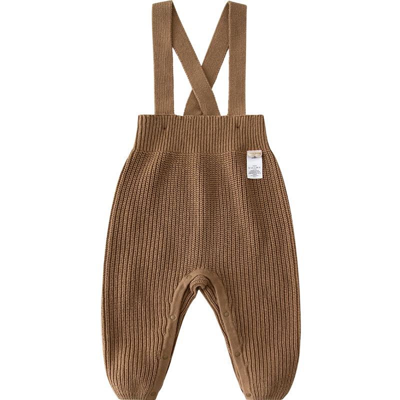 Minibala Unisex Chunky Knit Warm Baby Overalls