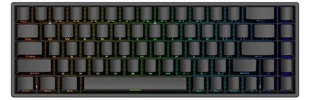CAROTMAS MARS68 Rapid Trigger Magnetic Switch Gaming Keyboard, TKL 68-Key Mechanical Keyboard, English Layout, Hot Swap, RGB Backlight, Programmable,