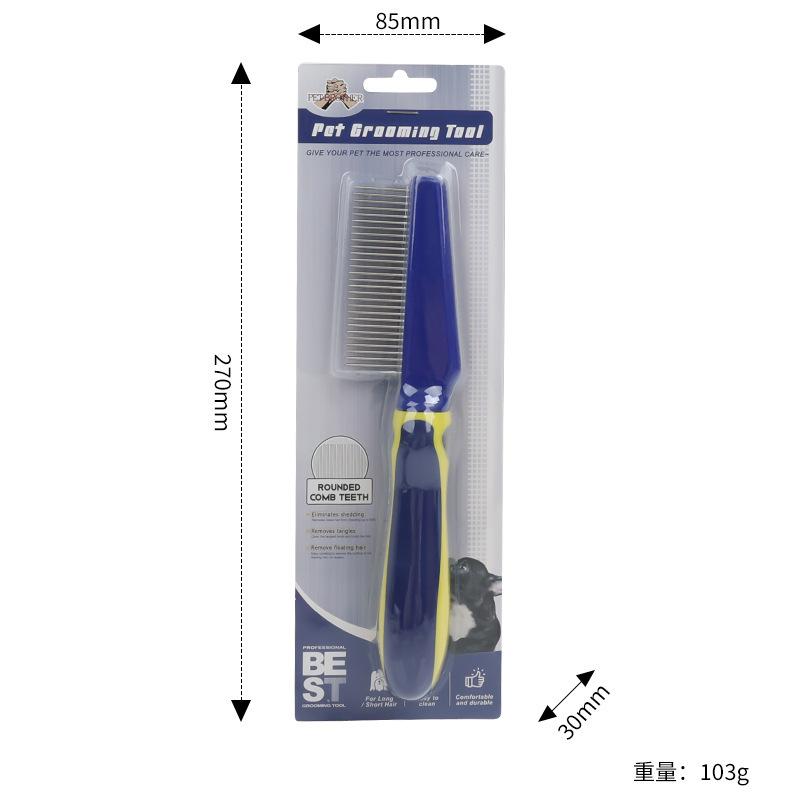 

Pet Comb Row Comb Dog Comb Cat Hair Removal Comb Flea Removal Comb Cat Brush Pet Grooming синій