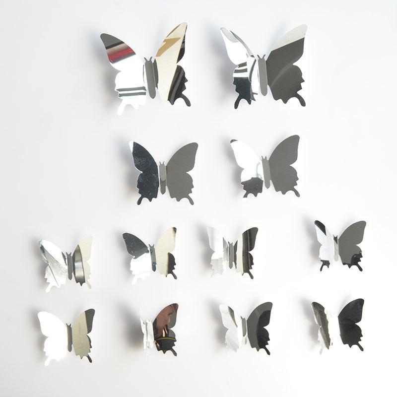 

3D Butterfly Art Mirror Wall Stickers Acrylic Removable DIY Party Decoration Living Room Bedroom Home Decoration Crystal Sticker