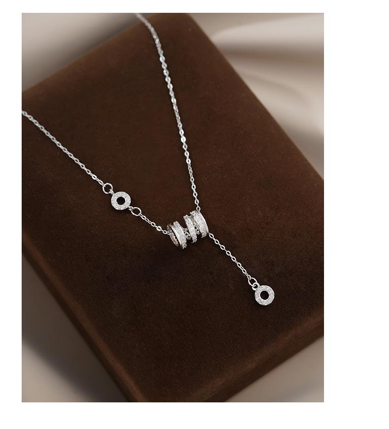 Sterling Silver Small Waist Tassel Necklace - Elegant Luxury Pendant for Women