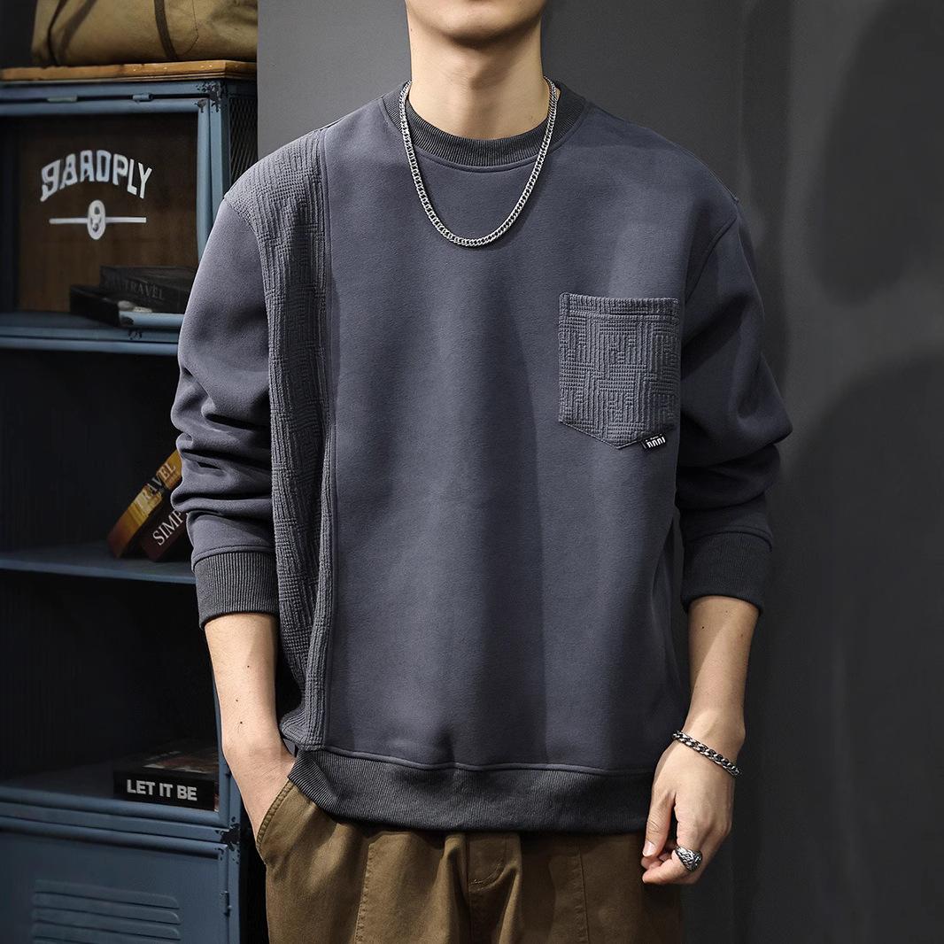 Осенний дизайн Sense Splicing свитер мужской американский свободный повседневный грубый — фото 4