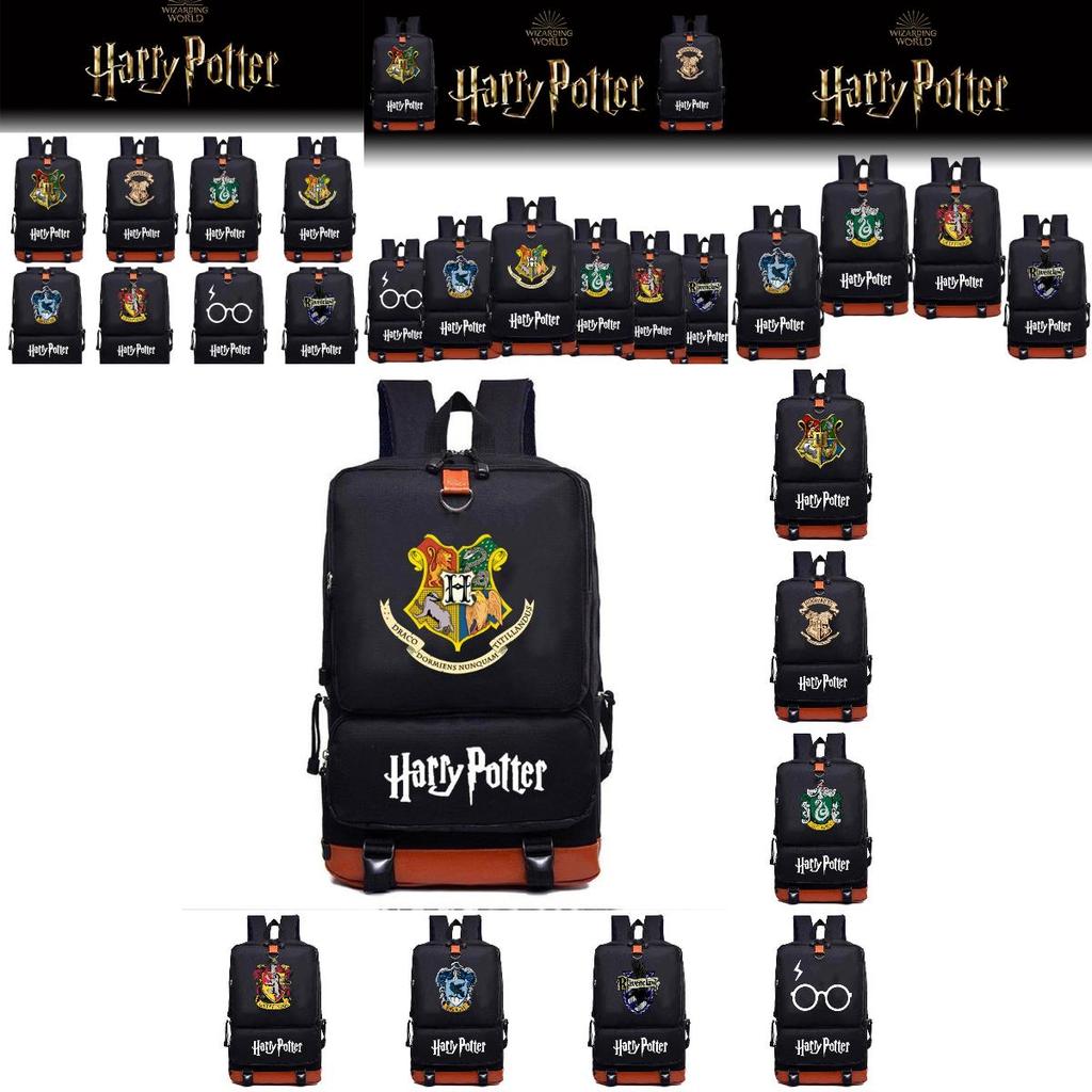 Stylish Harry Potter Print Canvas Backpack With Hidden Zipper Pockets
