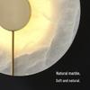oeny Round Brass & Natural Marble Wall Lamp