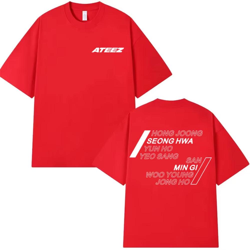 Ateez World Tour T-shirt Hongjoong Seonghwa Yunho Yeosang San Mingi Wooyousng Jongho Graphic Short Sleeve Tshirt Streetwear