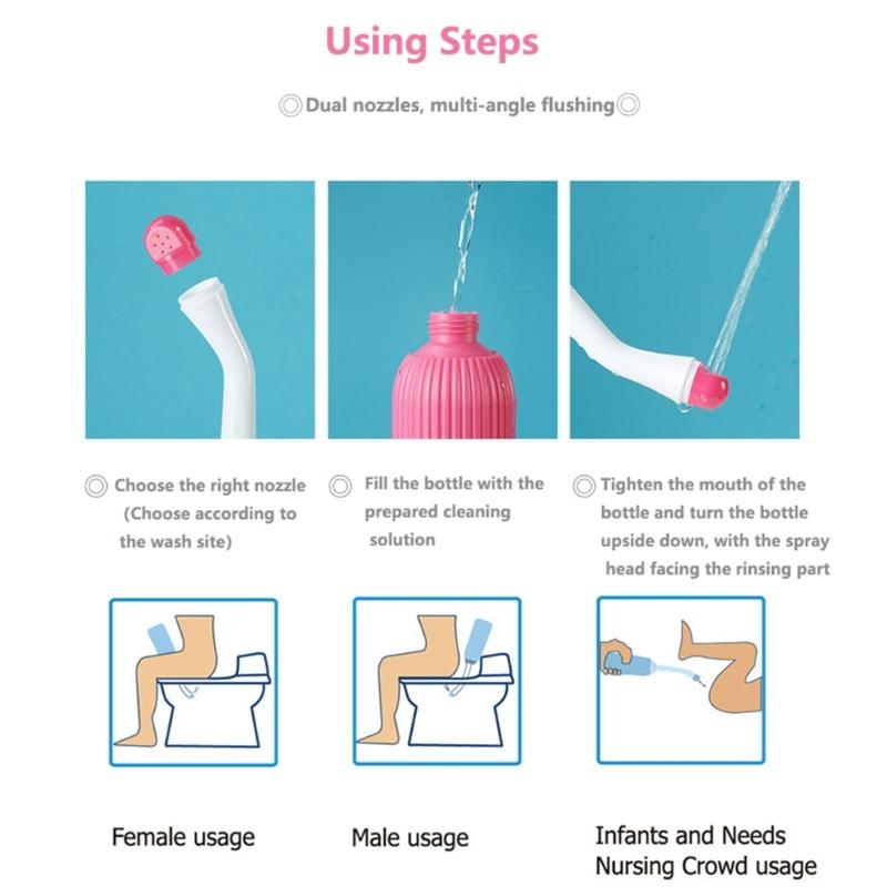 Portable Bidet Handheld Bidet Sprayer Feminine Hygiene Clean Bottle Private Parts Flushing Device for Personal Cleaning