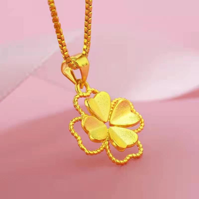 Antiker Wind Winding Seide Vierblättriges Kleeblatt Anhänger Halskette Schmuck Zubehör High-End Design Antike Methode Qualität