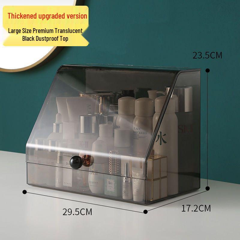 Organizator cosmetic transparent rezistent la praf cu capacitate mare pentru rujuri și produse de îngrijire a pielii