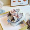 Girls Cartoon Print Soft Sole Casual Sneakers Kids Ages 4-6 Low Top Mesh Lining Breathable Synthetic Leather Shoes With