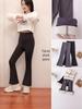 Girls' Fleece-Lined Shark Pants - High-Waisted, Slim-Fit, Flared Yoga Leggings for Autumn/Winter