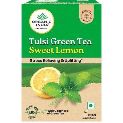 ORGANIC INDIA Ceai Tulsi Lămâie Dulce 25 Pliculețe Infuzie Revigorantă de Ceai Verde Herbal