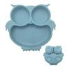 Dinosaur Silicone Anti-Spill Baby Dinner Plate Set with Suction and Compartments