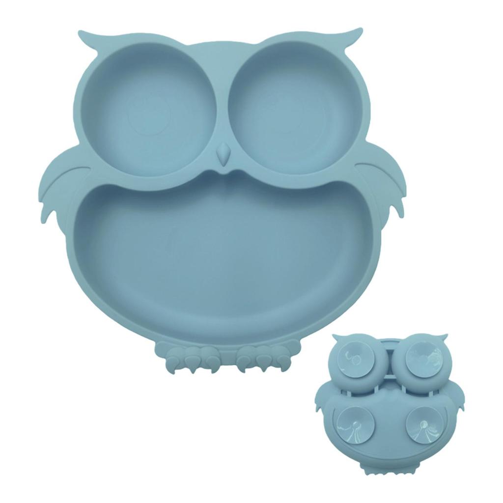 Dinosaur Silicone Anti-Spill Baby Dinner Plate Set with Suction and Compartments