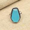Aqua Chalcedony Gemstone 925 Sterling Silver Handmade Ring Wedding Gift Jewelry