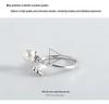 Banyan Tree S925 Silver Zircon Pearl Adjustable Ring – Women’s Luxury Korean & Japanese Style Celebrity Fashion.