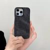 For iPhone 16 Pro Max Case Jeans Cloth Texture PU Leather+PET Back Cover