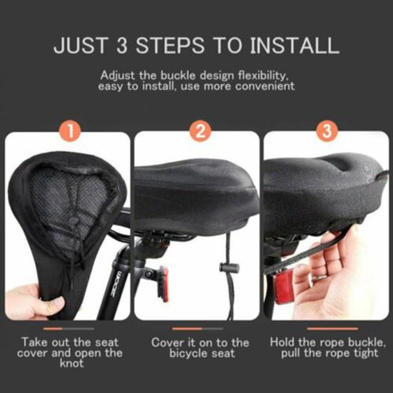 Bike Saddle Cover Ultra Soft Breathable Thickened Silicone 3D Sports Bike Seat Rain Cover for MTB