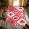 Pink Red Raspberry Area Rug Sweet Fruit Heart Pattern Bathroom Floor Carpet Non-Slip Washable Doormat for Entryway Kitchen