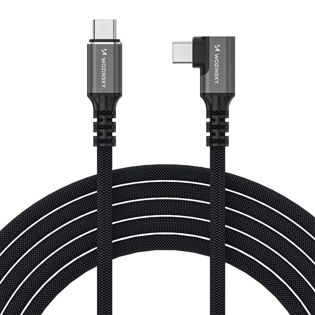 Kabel przewód kątowy USB-C Thunderbolt 4 240W 2m - czarny