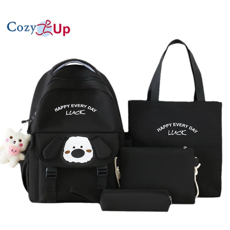 

Облегчающий школьный рюкзак с рисунком щенка для начинающих из 4 частей для девочек