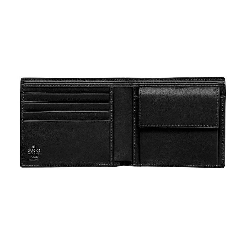 Gucci Printed embossed leather coin purse men's black