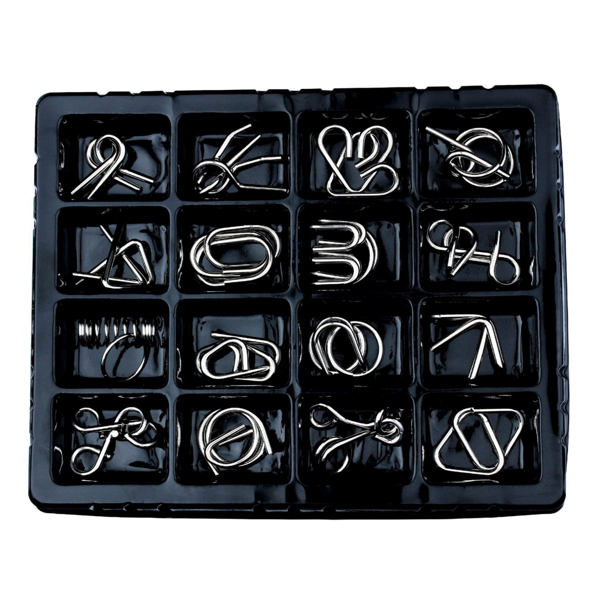 

SENYON Chinese Ring Brain Teaser Toy Puzzle, 16-Piece Set (Red)