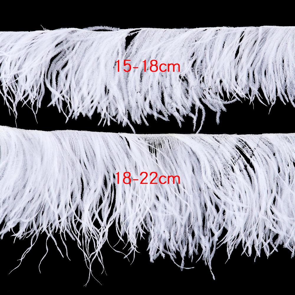 Feather1M Leather Pink Ostrich Feathers Trim 10-22cm Real Ostrich Plumes for Dress Sleeve Jacket Edge Burlesque Carnival Costume Design