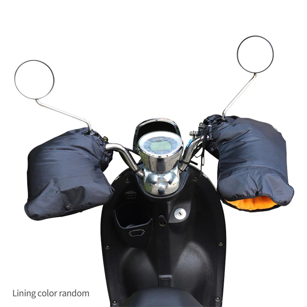 Motorcycle Handlebar Gloves Windproof Rainproof Motorcycle Mittens Grip Handlebar Muff Black