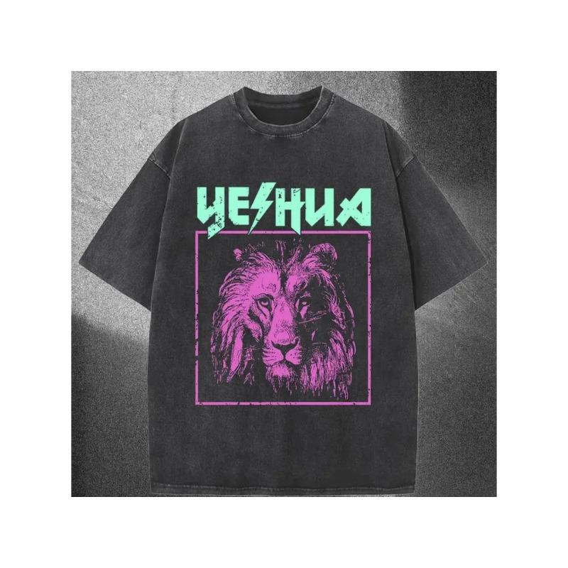 

Men s Retro Lion T-Shirt, Casual Crew Neck Style, Perfect for Summer , All Seasons | Striking Pattern T-Shirt | Comfortable Design 5XL чорний