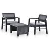 Day and Night - Day and Night Garden Furniture Set 3 Pieces Anthracite Gray Plastic