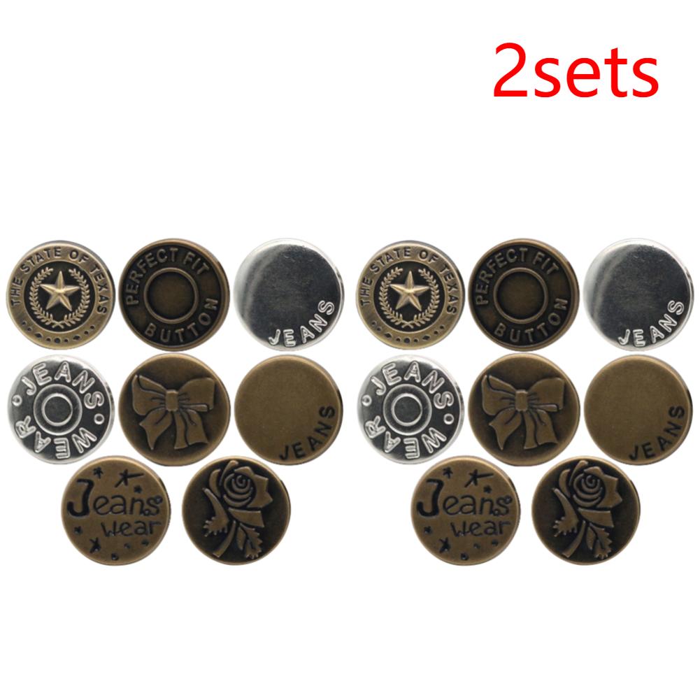 

16/40pcs 17mm No Sew Jean Buttons Steel Material Easy Install Removable Buttons Combo Replacement Repair for Jackets Pants Bags