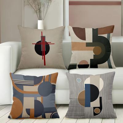 Modernes Geometrisches Muster Kissenbezüge Set Polyester Kissenbezug, Sofa Dekokissenbezug Kopfteilkissen