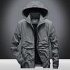 Spring and Autumn Men's New Large Size Jacket Men's Youth Loose Lapel Thin Hooded Jacket Trendy