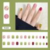 Artificial Nails New Summer Style Short and Thin Small Fresh Manicure Patches Wearable Nails Sweetheart Plaid Manicure Patches