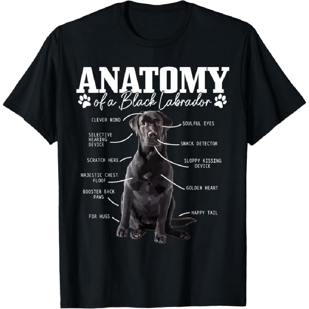 

Black Labrador Retriever Anatomy Funny Cute Dog Mom Dad T-Shirt for Men Women Girls Kids S