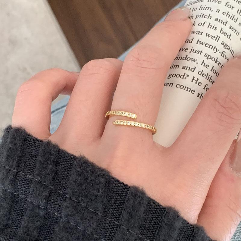 Beautiful Thin Ring Design for Lady Resizable Jewelry 925 Sterling Silver Color Sparking White Zircons Women Party Accessories