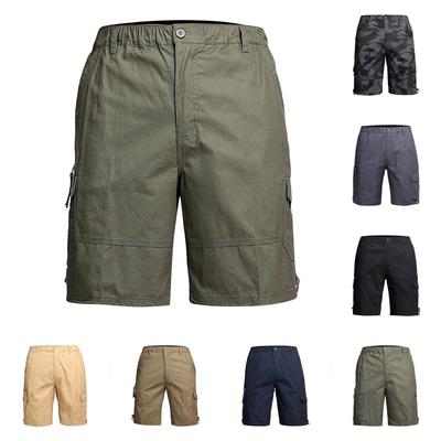 Pánske letné pracovné šortky Voľné ležérne päťbodové nohavice Pánske letné jednofarebné ležérne cargo šortky