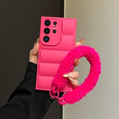 Daunenjacke Silikon Handyhülle für Samsung Galaxy S26 S25 S24 S23 Ultra S22 Plus S21 FE A17 A07 A16 A56 A36 Armband Hülle