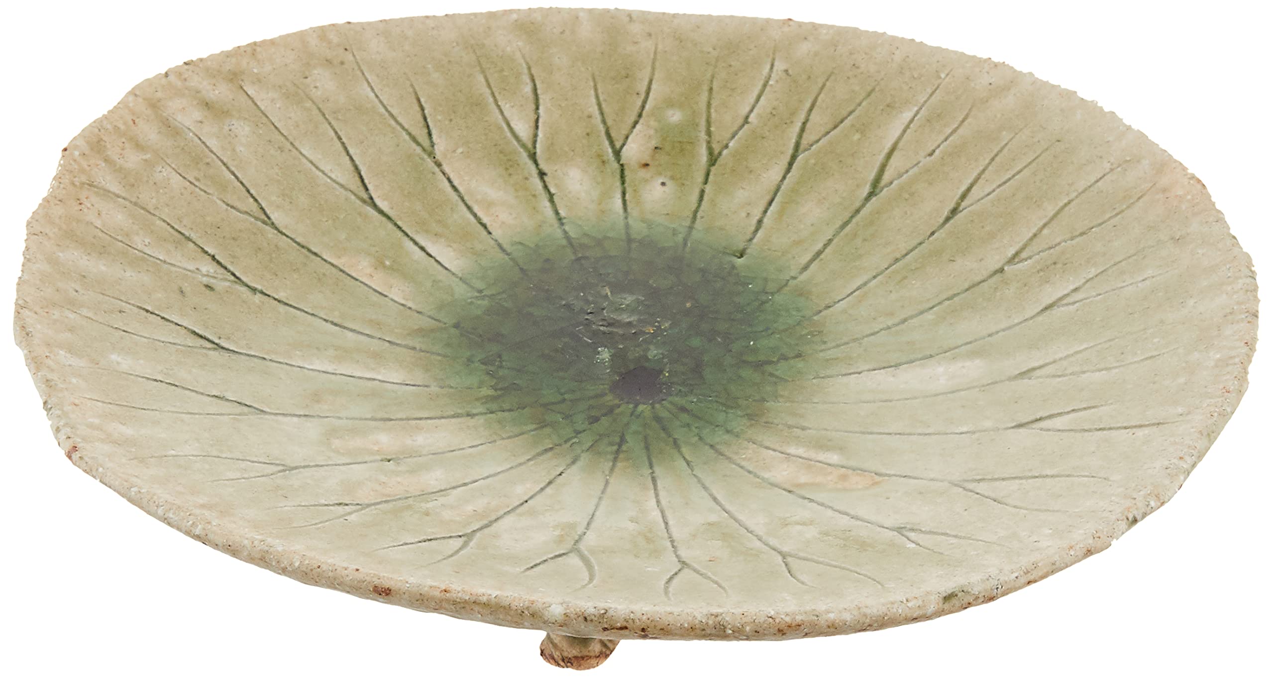 

Marui Seito Shigaraki Ware Hechimon Serving Dish, 20cm, Lotus Leaf Design, Green, MR-3-3058