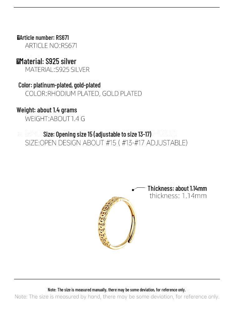 S925 Sterlingsilber Retro Wohlstand anziehender Münzring für Damen – Trendiges, einzigartiges, verstellbares Design