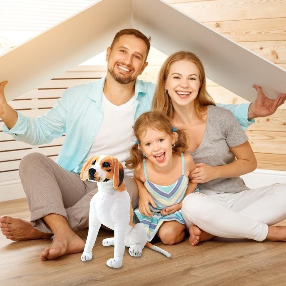 Cute Sitting Dog Plush Soft Stuffed Animal Fluffy Toy Kids Accompany Toy Throw Pillow Decorative