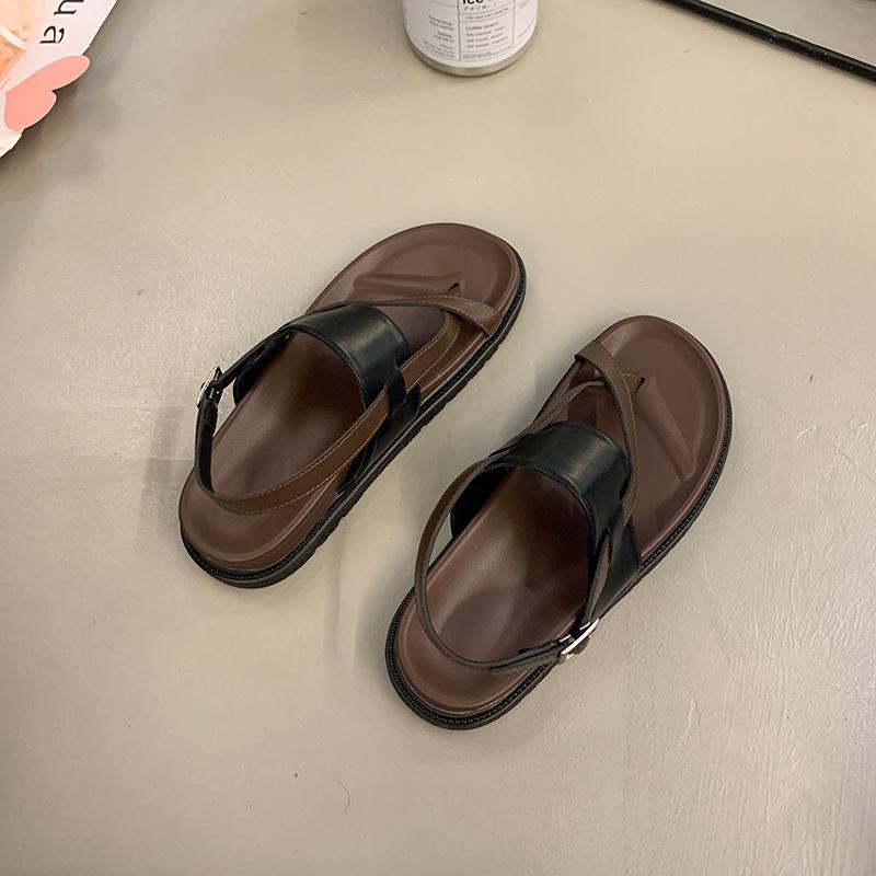 

Fashion Fashion Versatile Women Shoes Summer New Round Toe Flat Shoes Anti Slip Women s Slippers Simple Thick Soled Women s Sandals 35