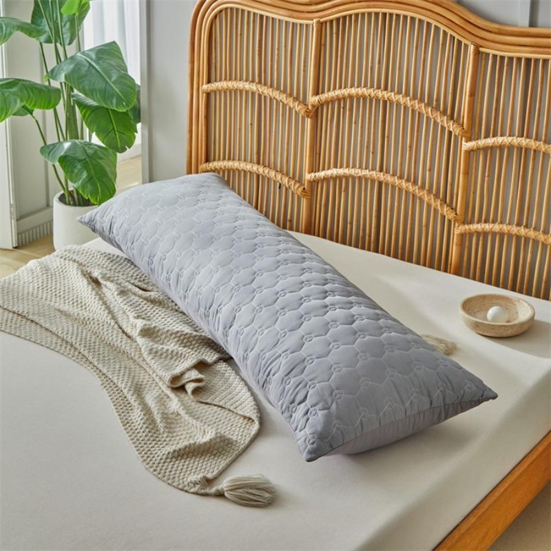 new quilted chemical fiber washed cotton long pillow football grid integrated pillow household double single couple pillow