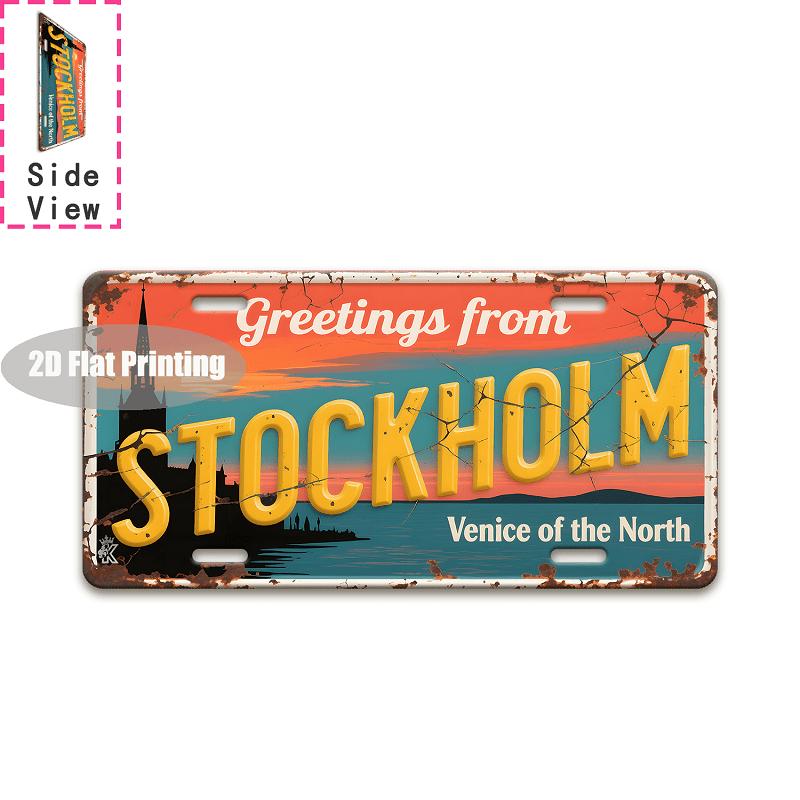 Tin Sign Vintage Durable Metal Plaque Wall Decor Home Office Bar Man Cave European South American City Birth Year License P